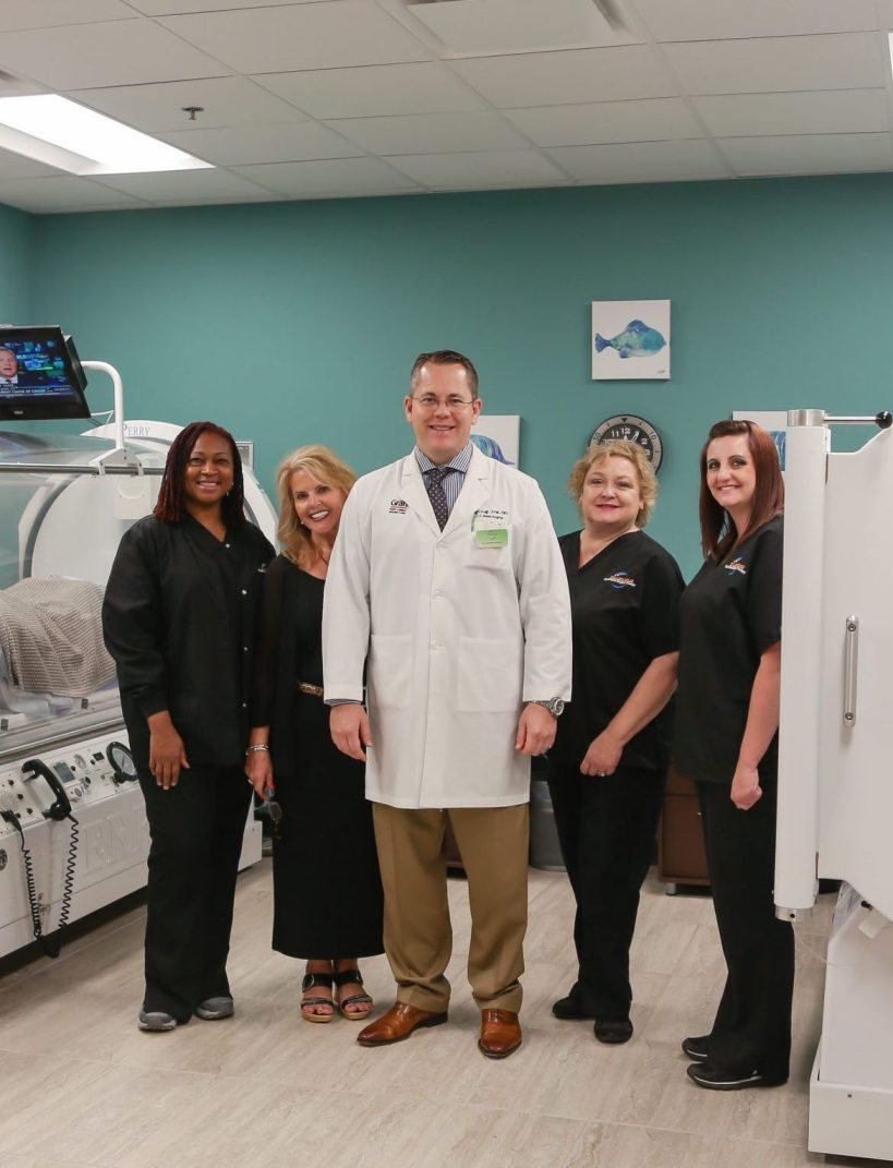 Dr. Graff with his HBOT staff in the Dallas Metro Area