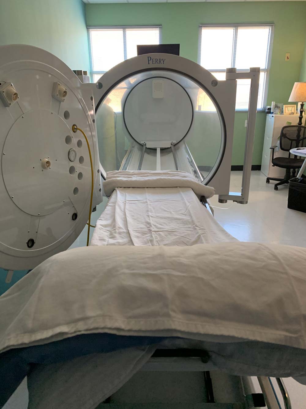 An MRI machine in a hospital room.